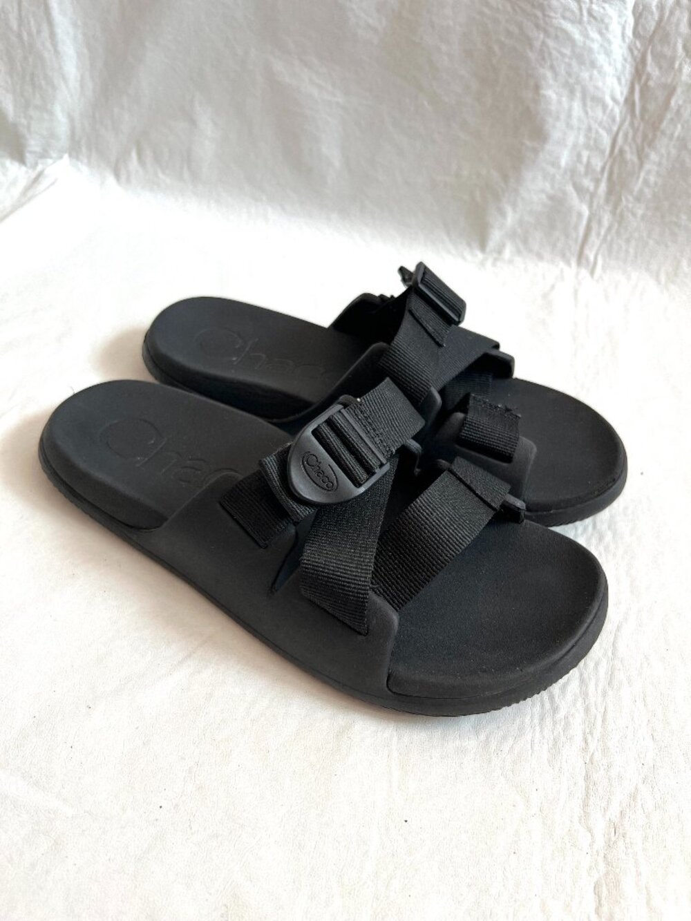 Chaco sandals slides black zig zag straps womens size 8 Chillos lightweight